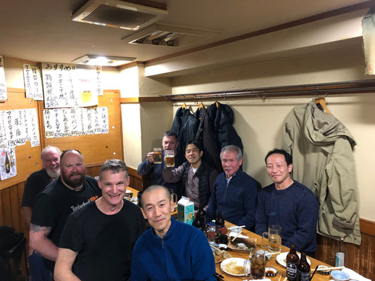 Dinner with Shihans Namba, Miyamoto and Katsurada